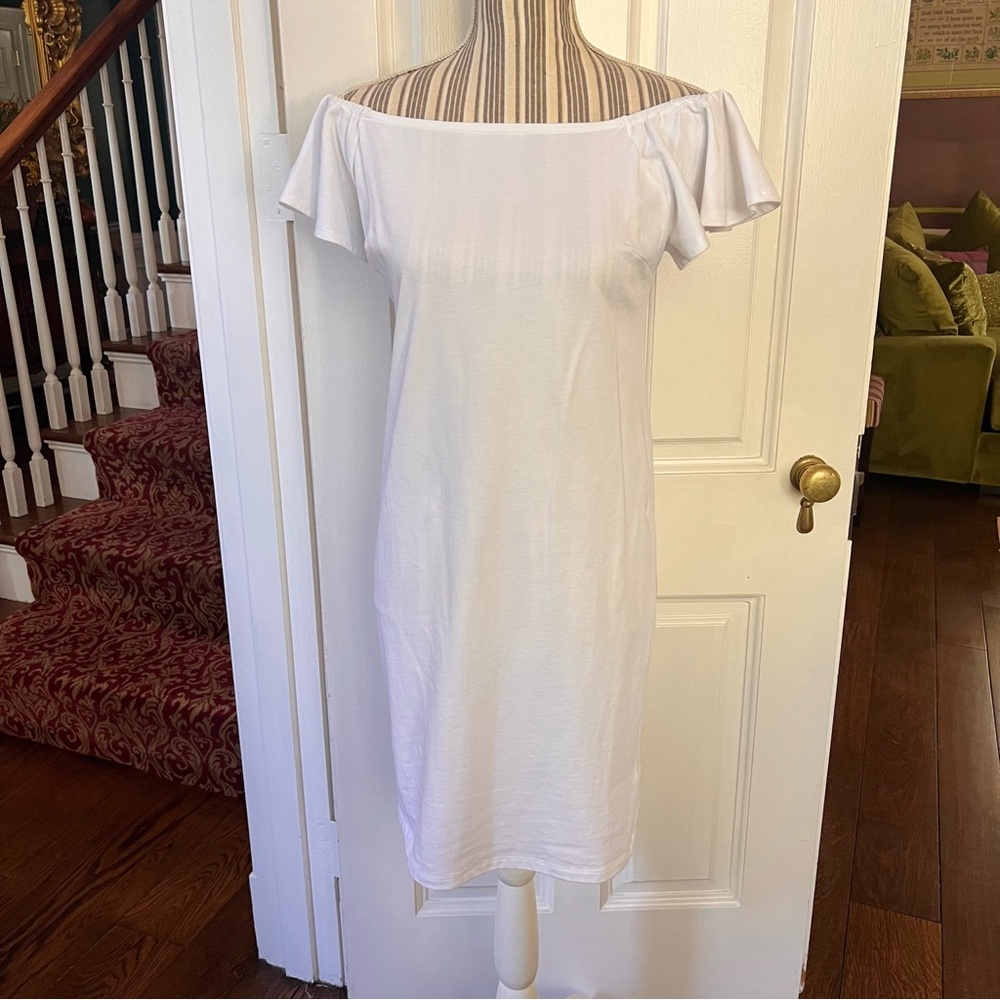 Ralph Lauren White Off-Shoulder Dress D50 petite small